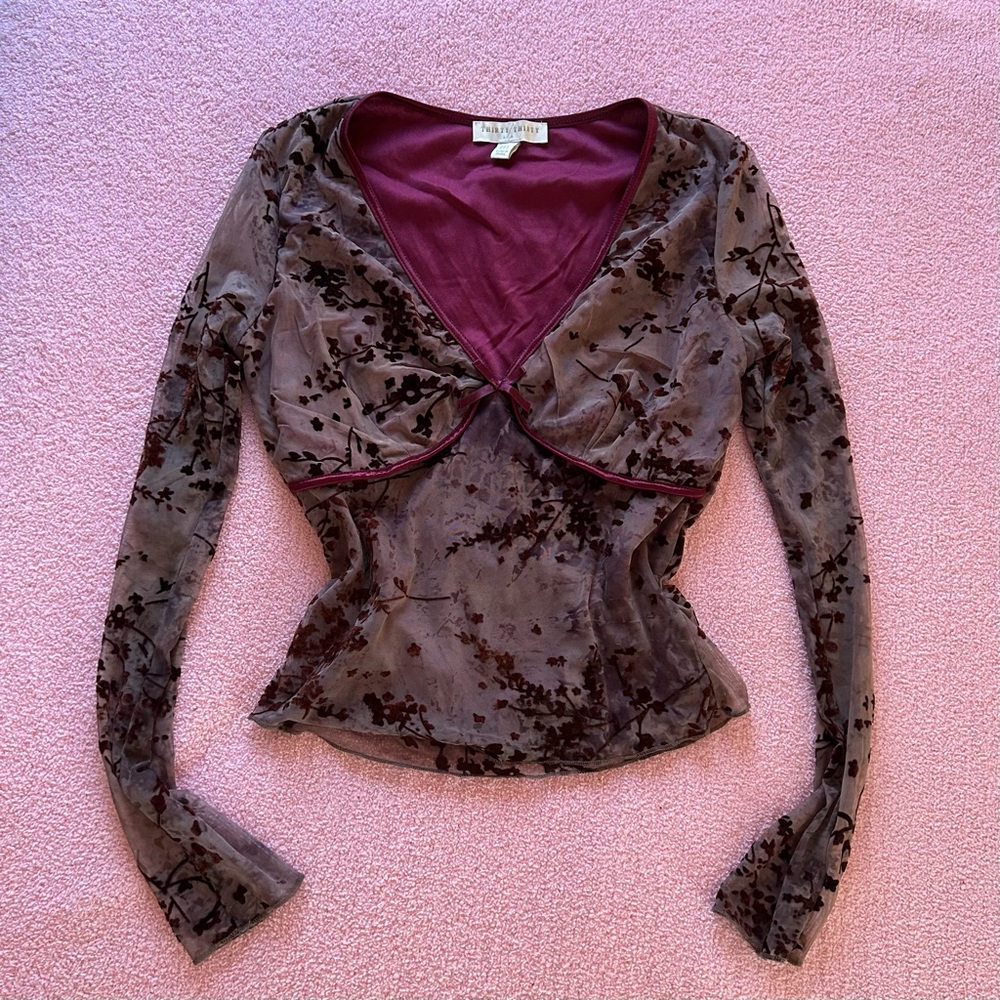 Floral Grunge Long Sleeve Top